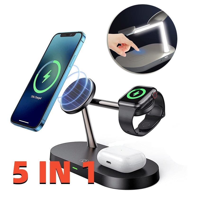 Multifunctional Five-In-One Magnetic Wireless Charging Watch Headset Desktop Mob